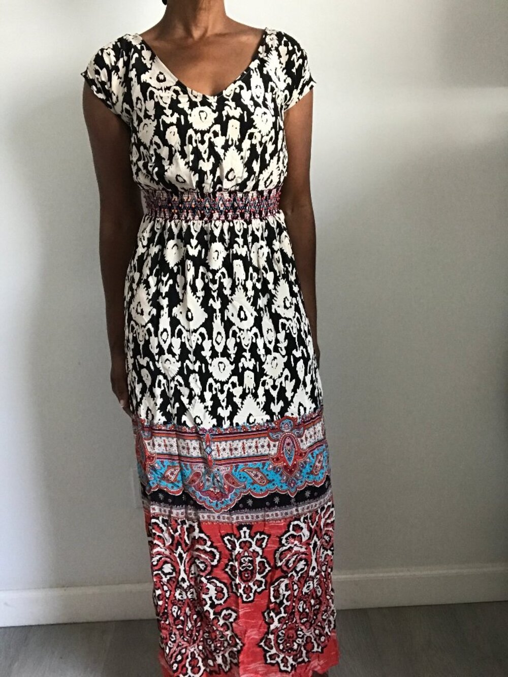 VAMESSA VIRGINIA Y2K VINTAGE MAXI DRESS 100% SILK SHORT SLEEVE WOMENS 2